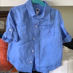 EUC Janie and Jack linen blue shirt 2t